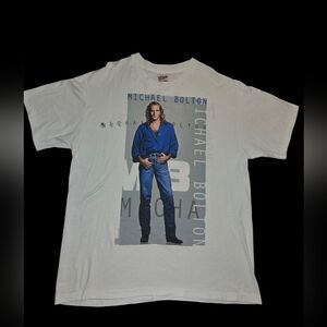 **NWOT** Vintage 1994 Hanes Michael Bolton Graphic White Concert Tshirt XL